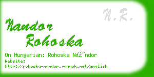 nandor rohoska business card